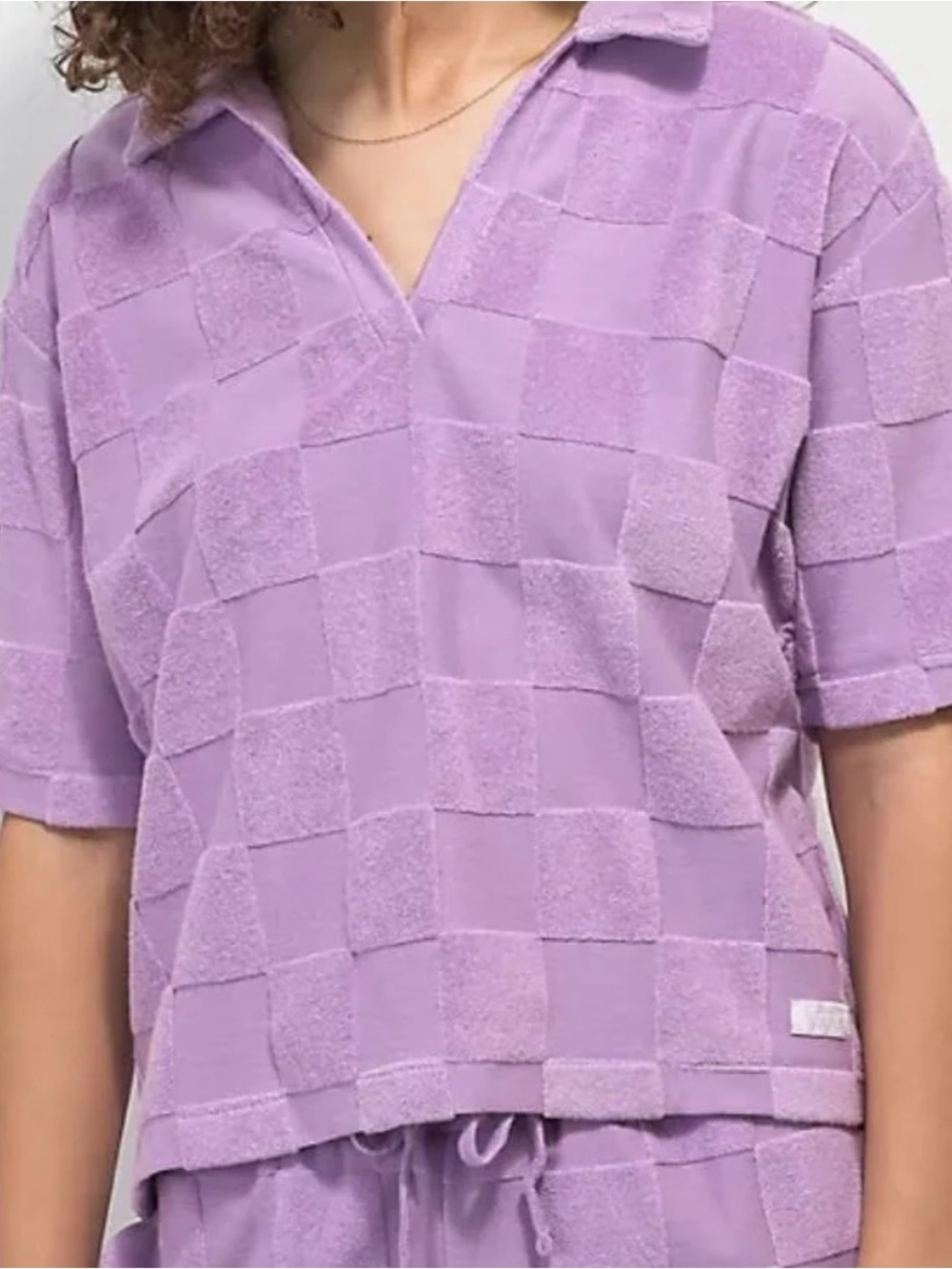 Vans Lilac Checker Short-Sleeve Polo